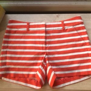 Striped shorts; orange and white